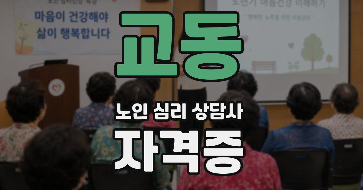 교동 노인 심리 상담사 자격증