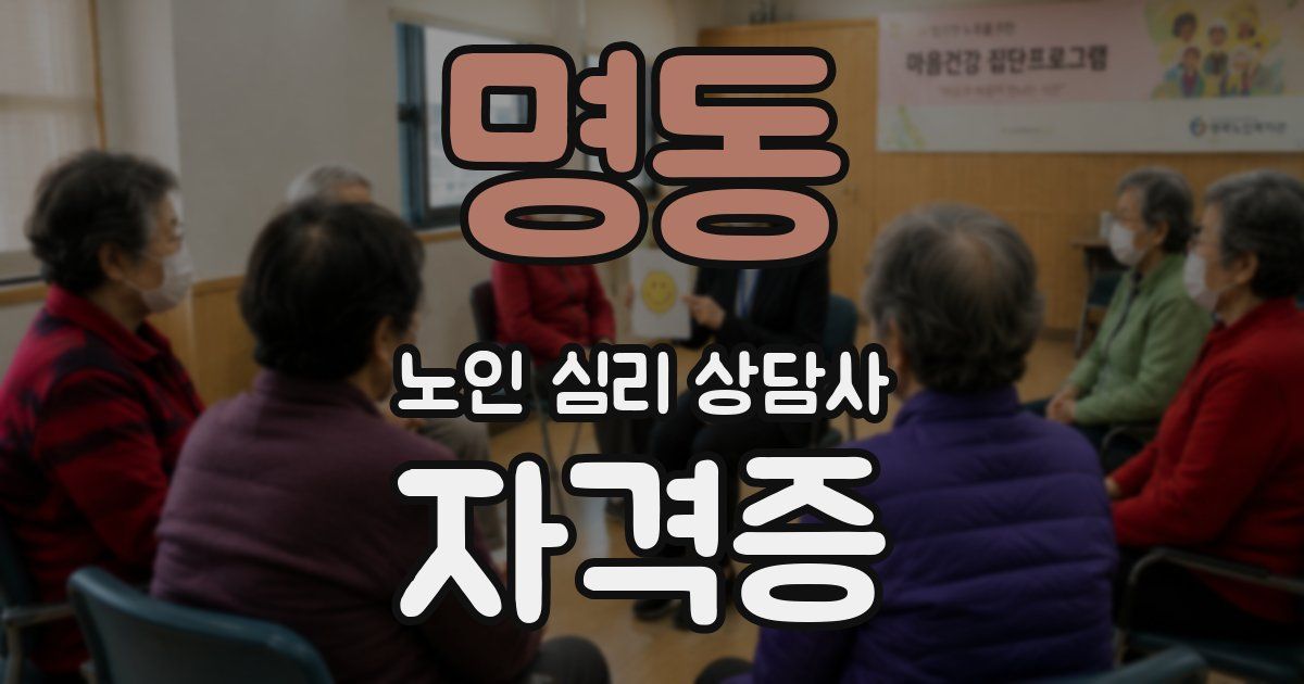 명동 노인 심리 상담사 자격증