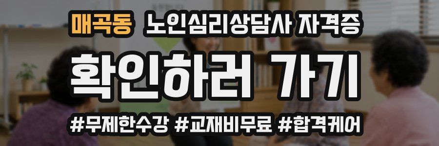 매곡동 노인 심리 상담사 자격증