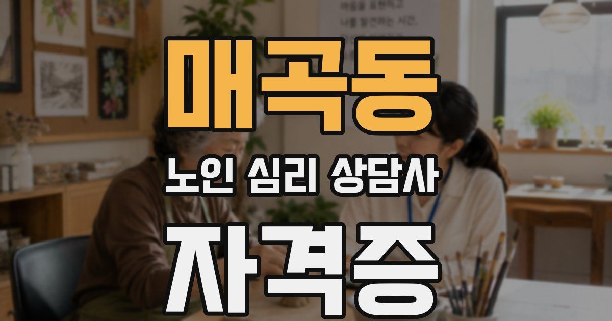 매곡동 노인 심리 상담사 자격증