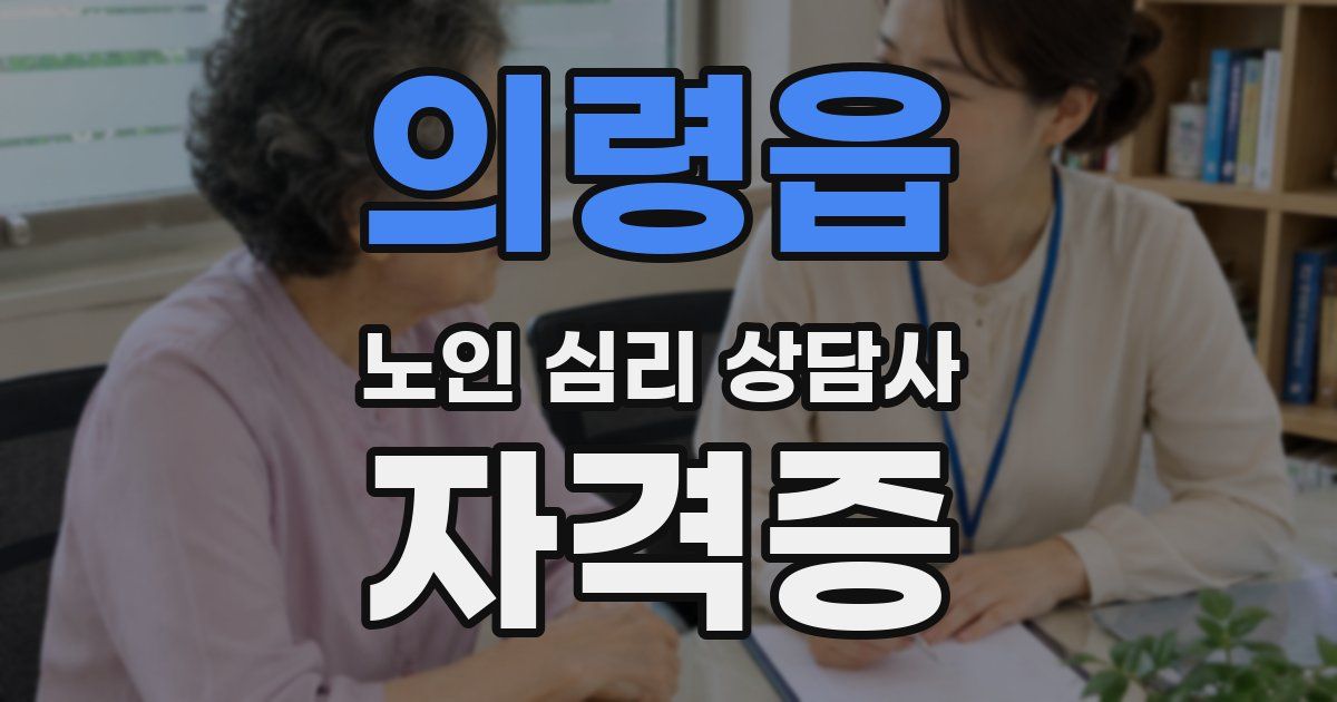 의령읍 노인 심리 상담사 자격증
