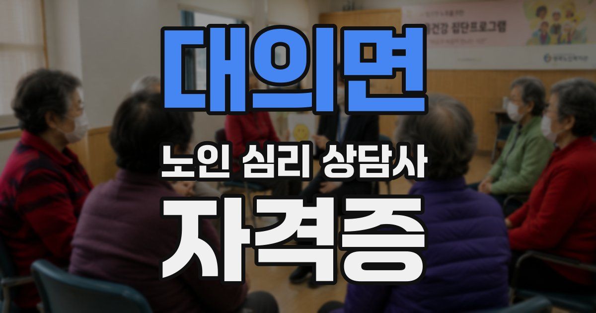 대의면 노인 심리 상담사 자격증
