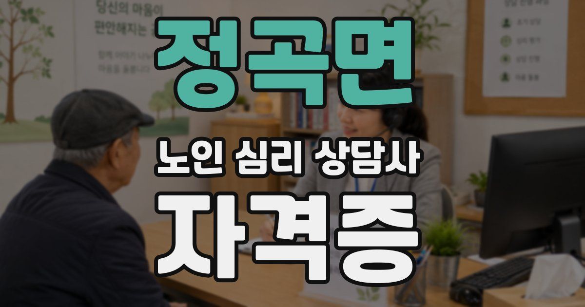 정곡면 노인 심리 상담사 자격증