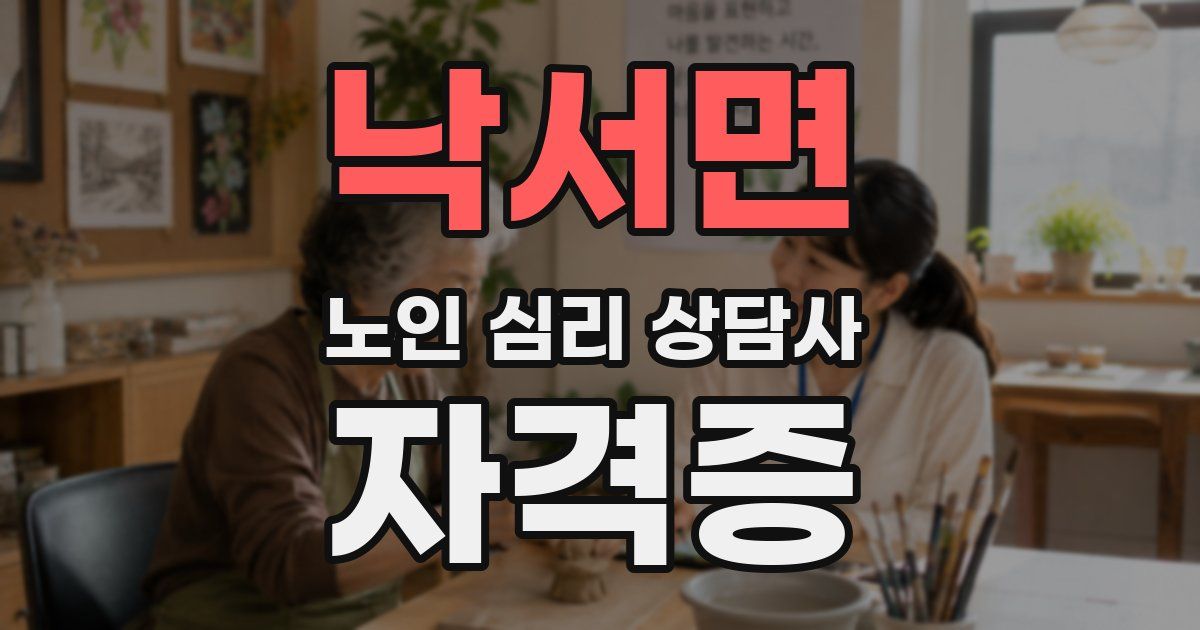 낙서면 노인 심리 상담사 자격증