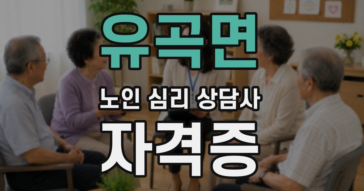 유곡면 노인 심리 상담사 자격증