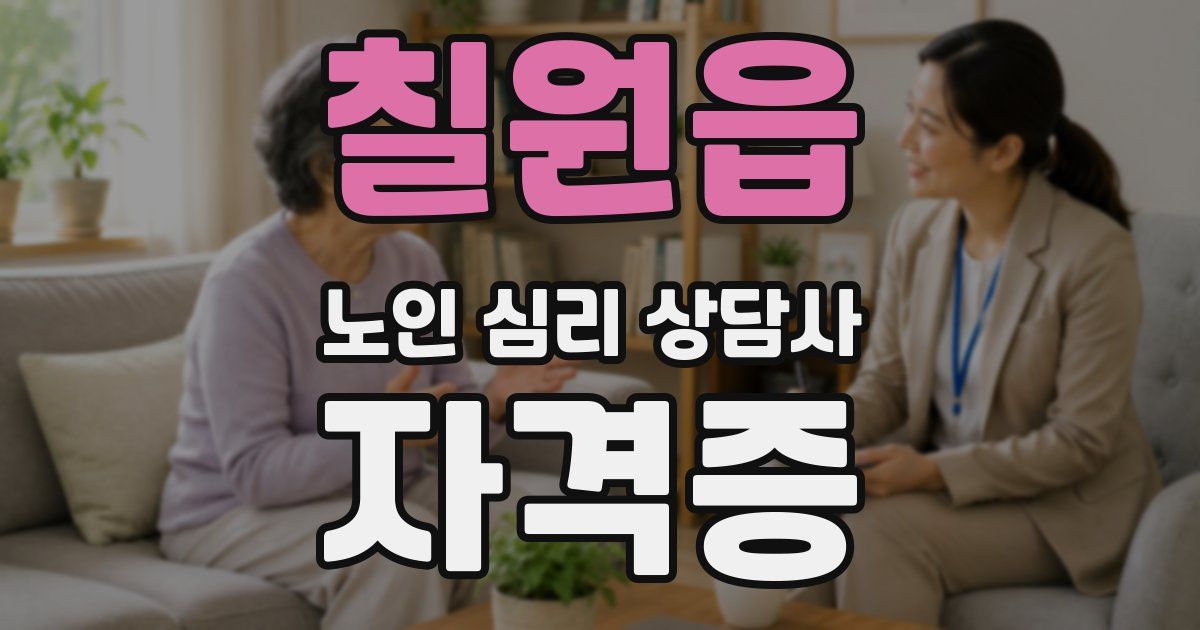 칠원읍 노인 심리 상담사 자격증