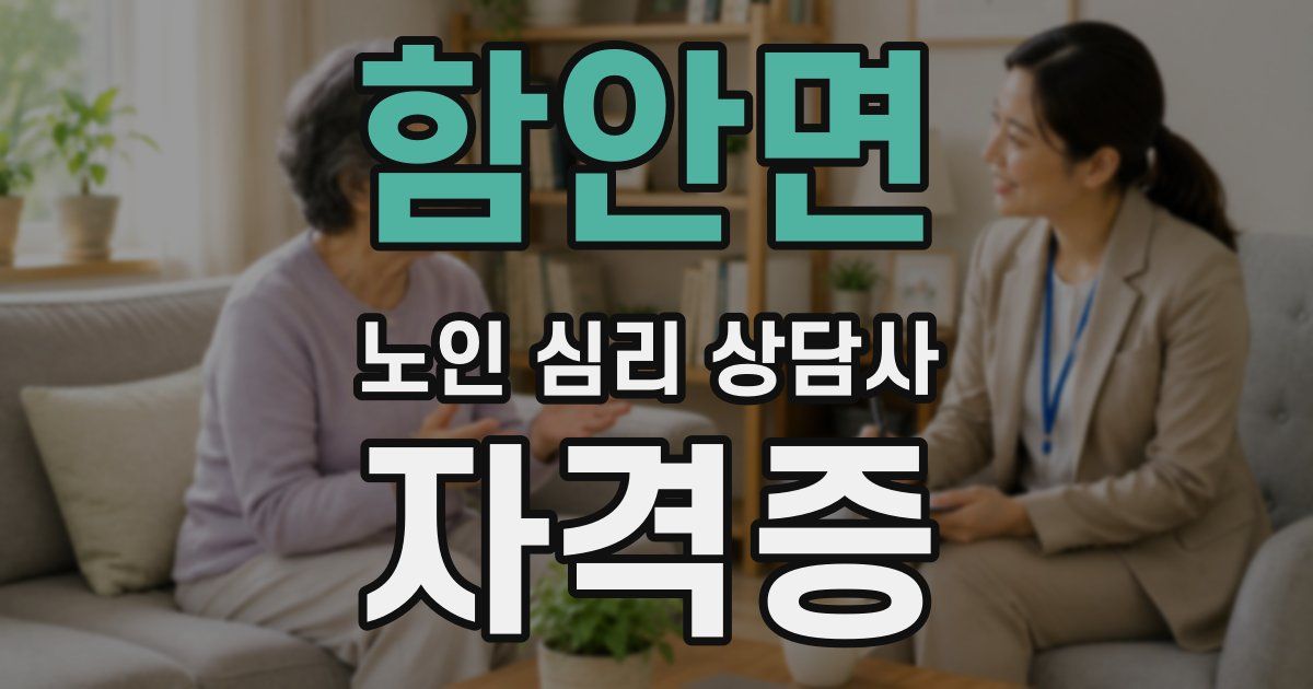 함안면 노인 심리 상담사 자격증
