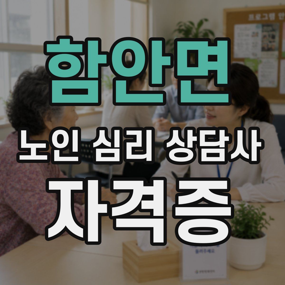 함안면 노인 심리 상담사 자격증