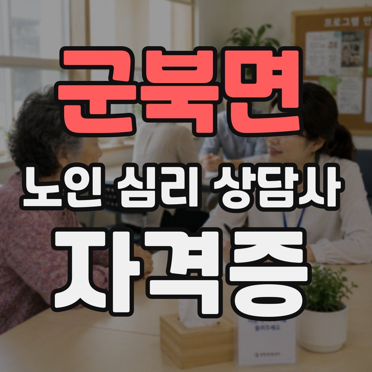 군북면 노인 심리 상담사 자격증