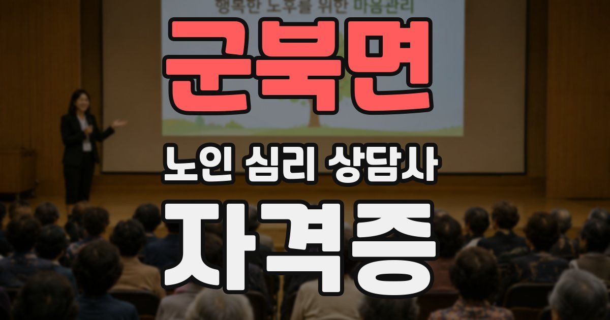 군북면 노인 심리 상담사 자격증