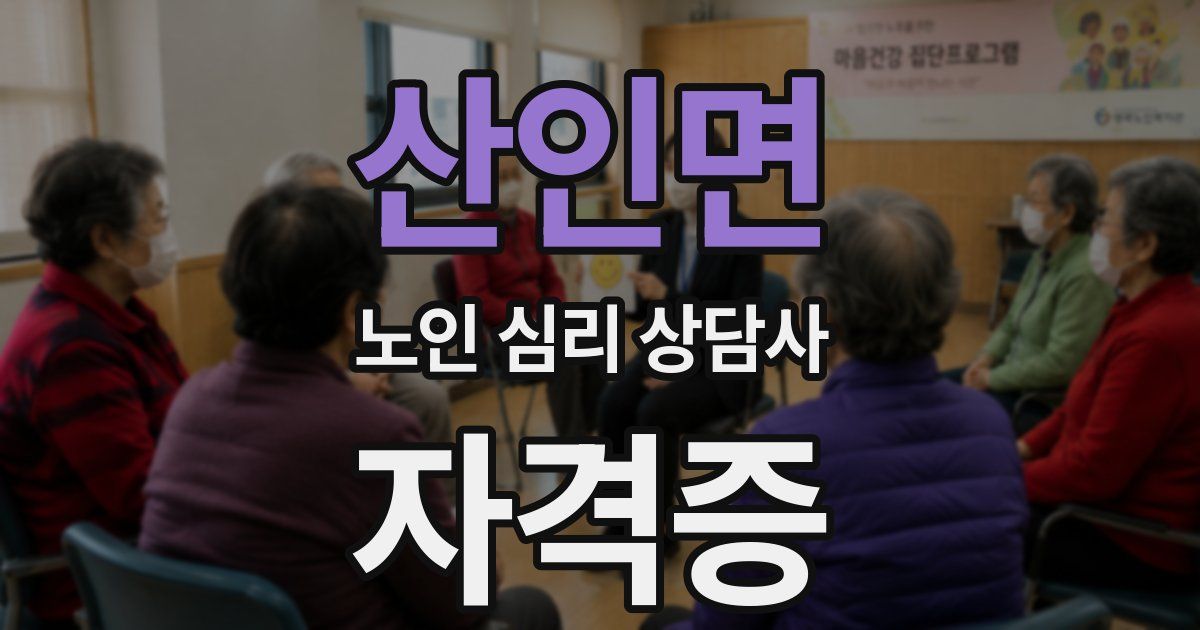 산인면 노인 심리 상담사 자격증