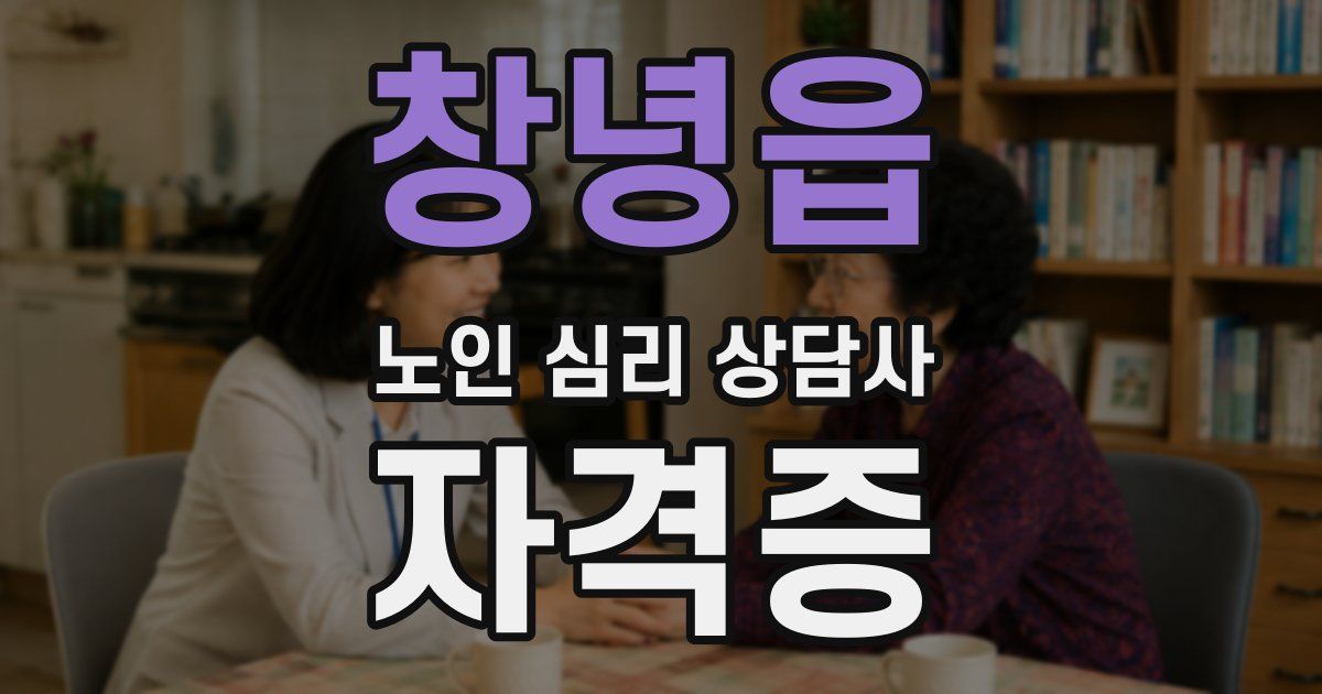 창녕읍 노인 심리 상담사 자격증