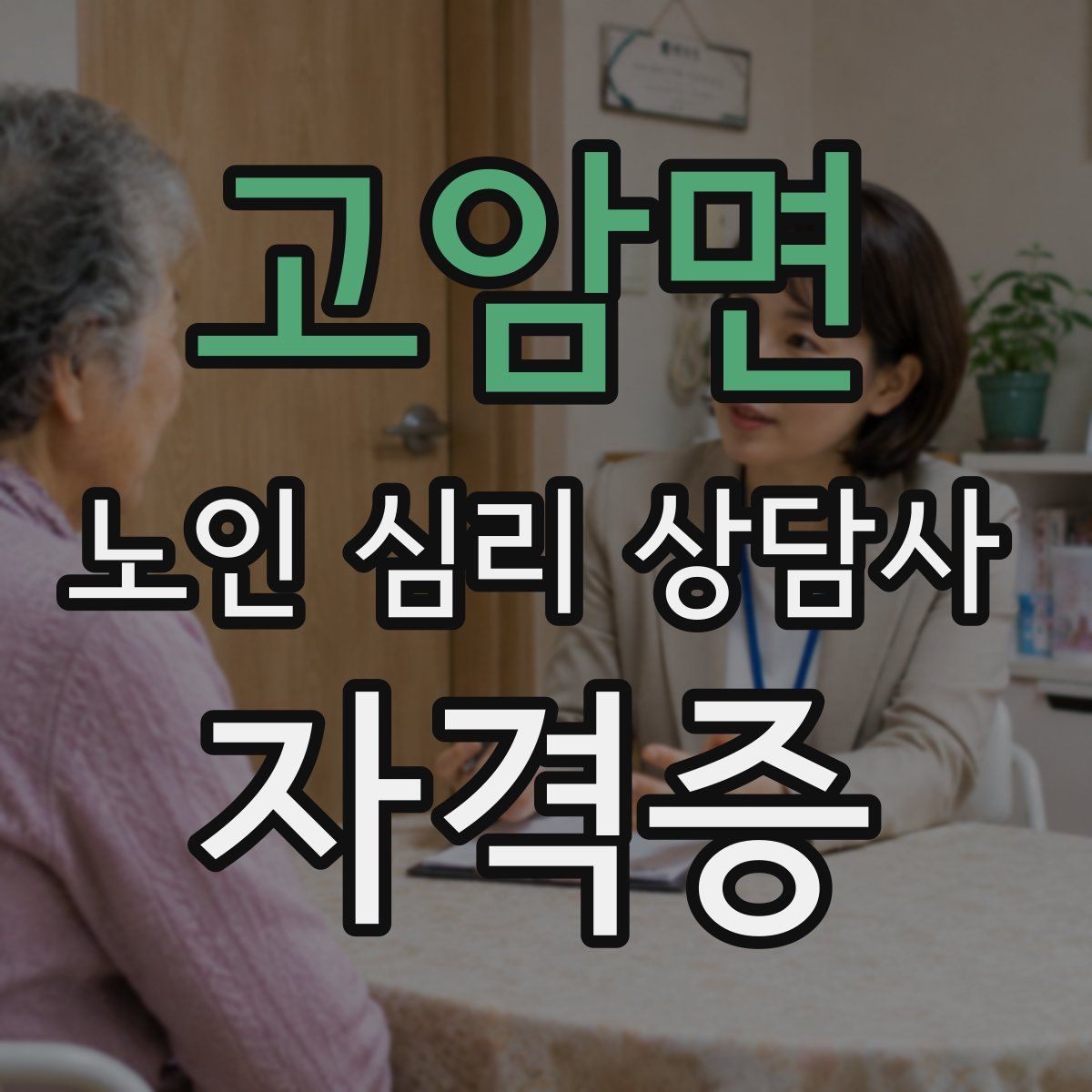 고암면 노인 심리 상담사 자격증