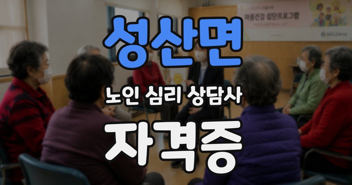 성산면 노인 심리 상담사 자격증