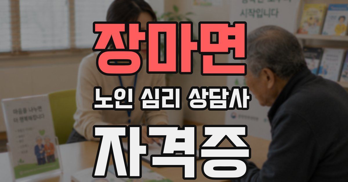 장마면 노인 심리 상담사 자격증