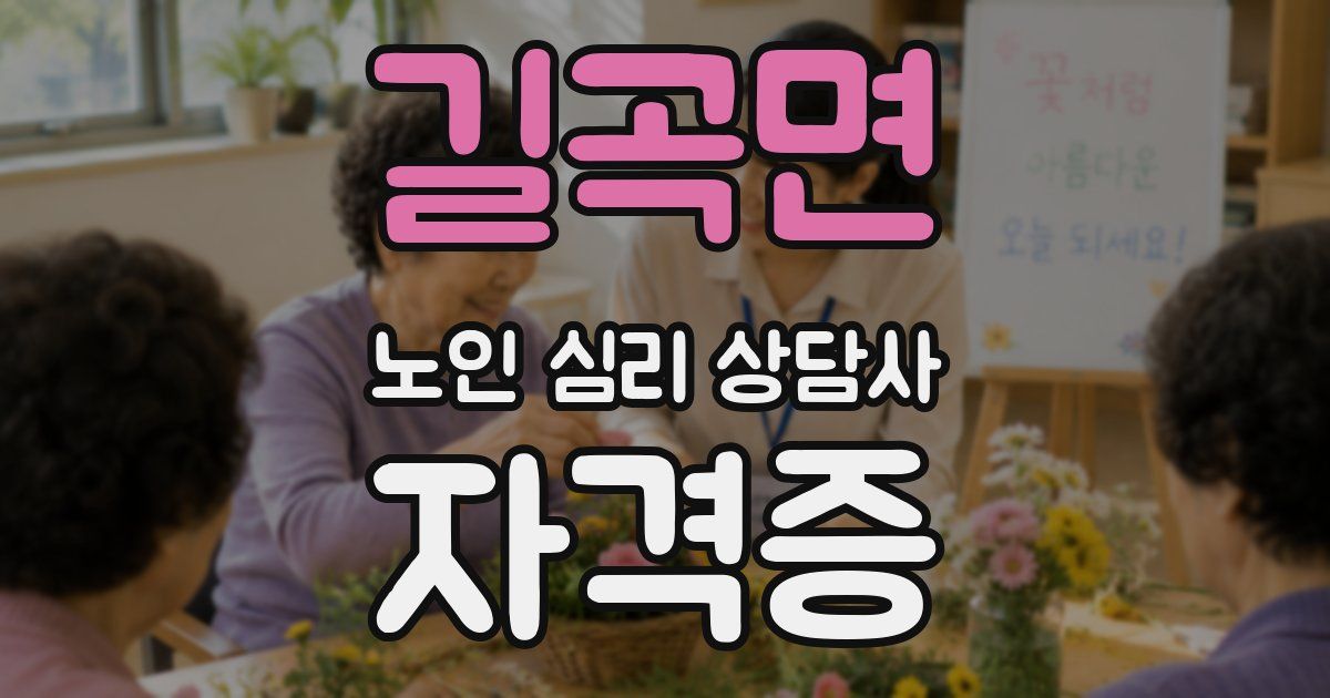 길곡면 노인 심리 상담사 자격증