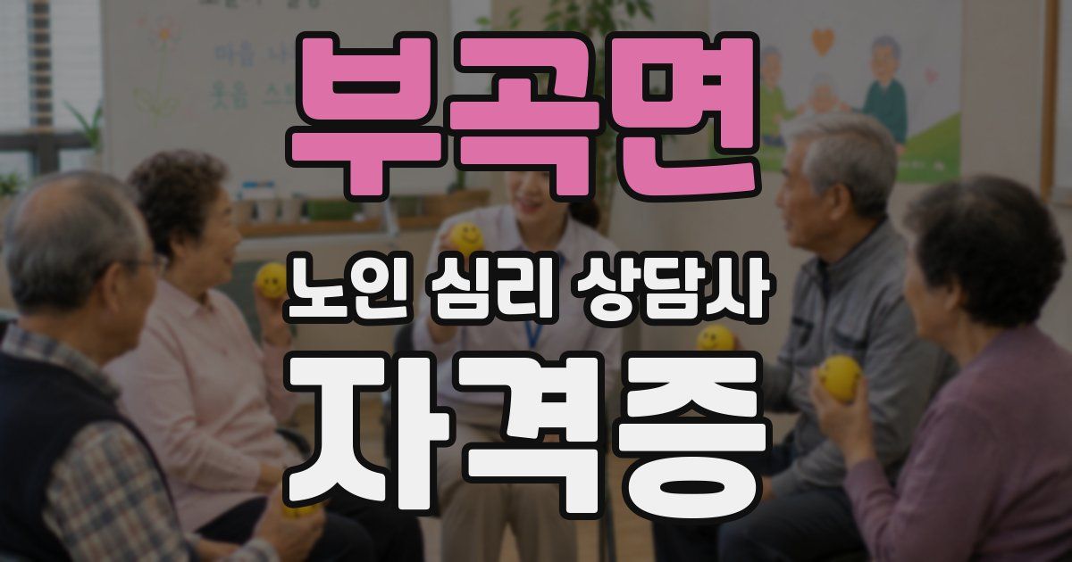 부곡면 노인 심리 상담사 자격증