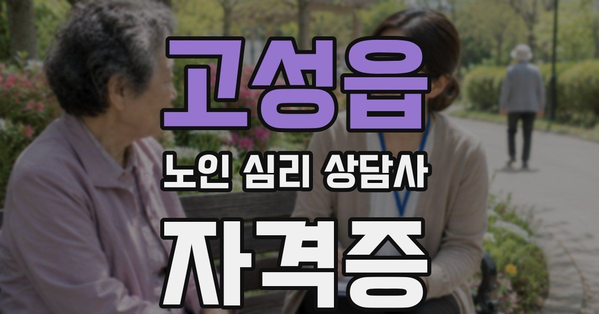 고성읍 노인 심리 상담사 자격증