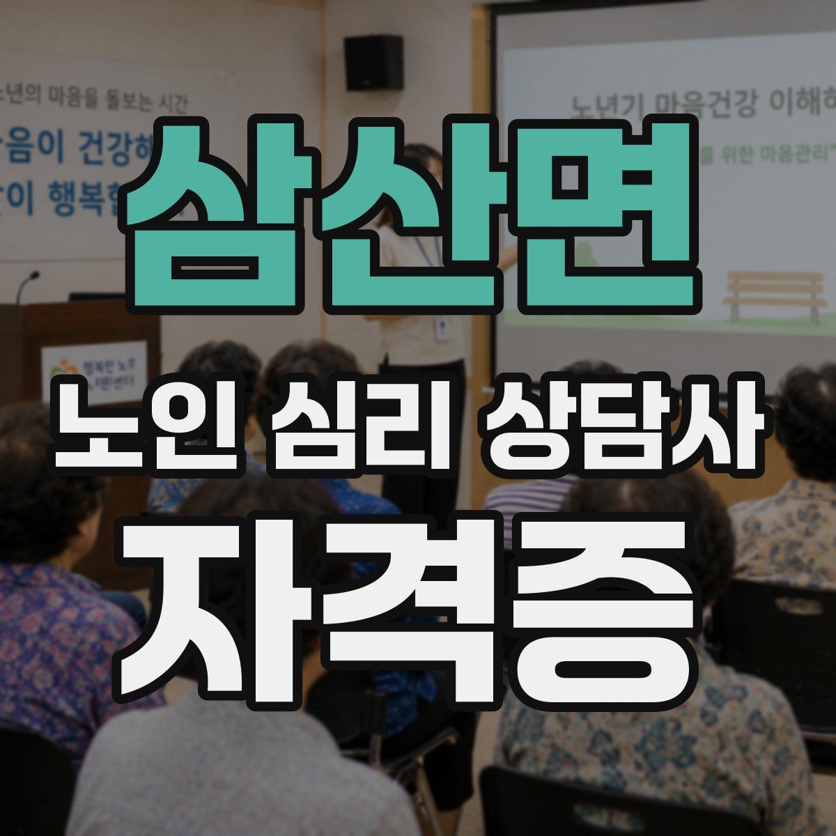 삼산면 노인 심리 상담사 자격증