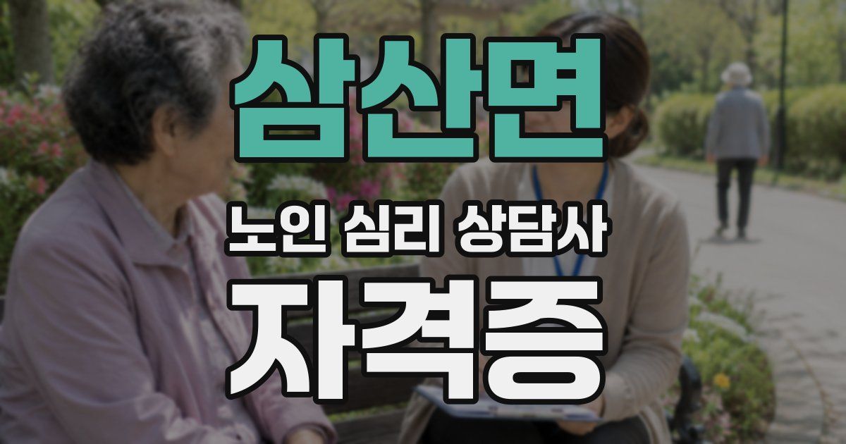 삼산면 노인 심리 상담사 자격증