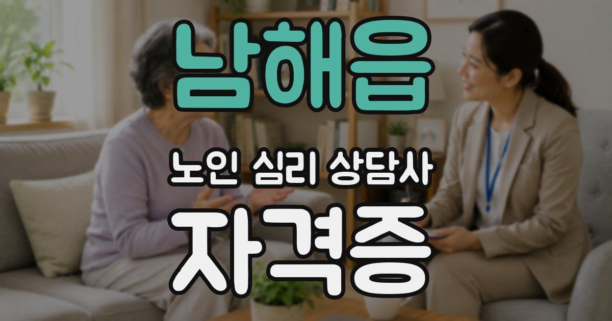 남해읍 노인 심리 상담사 자격증