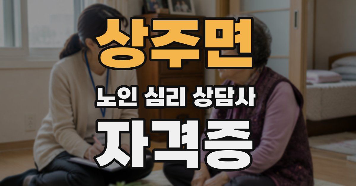 상주면 노인 심리 상담사 자격증