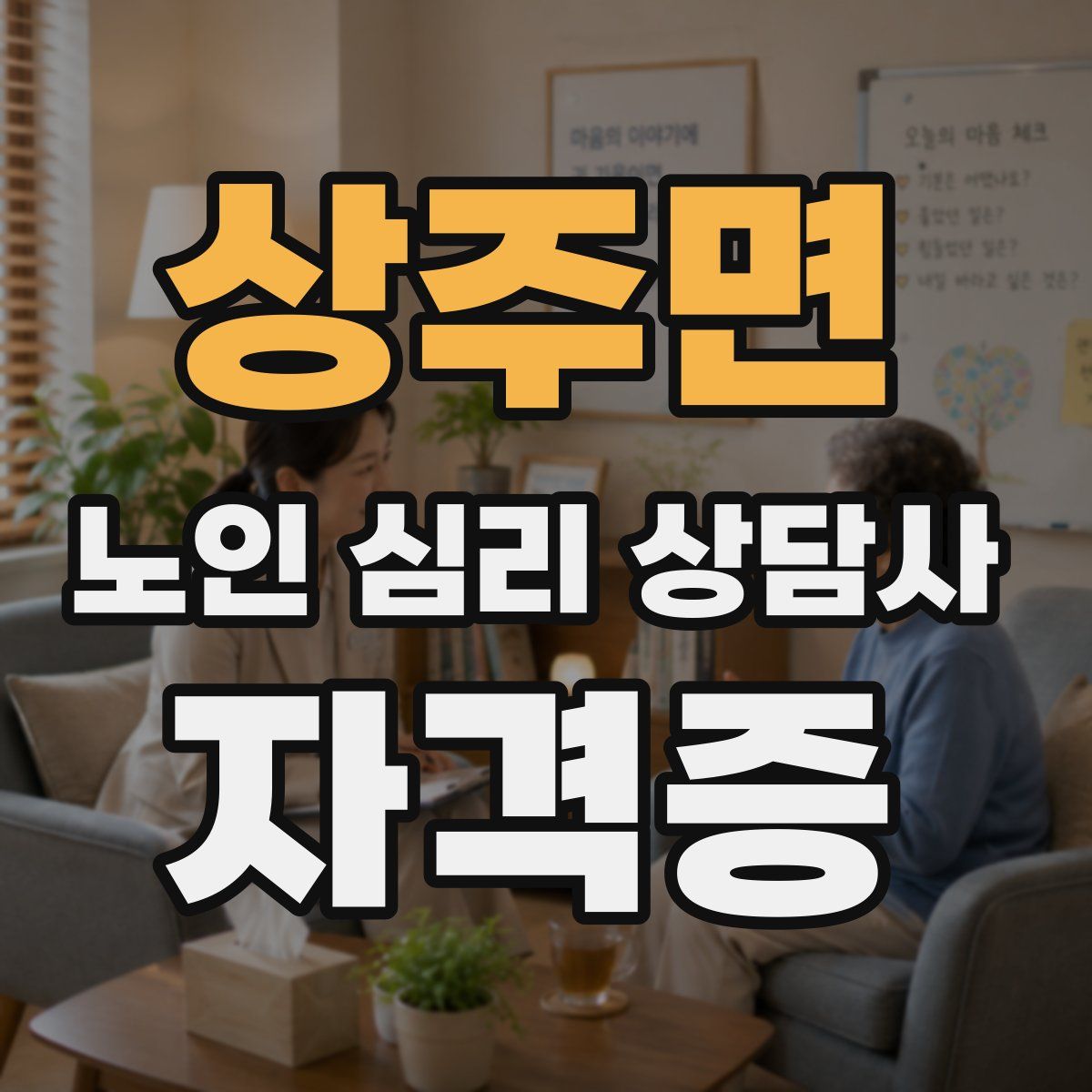 상주면 노인 심리 상담사 자격증