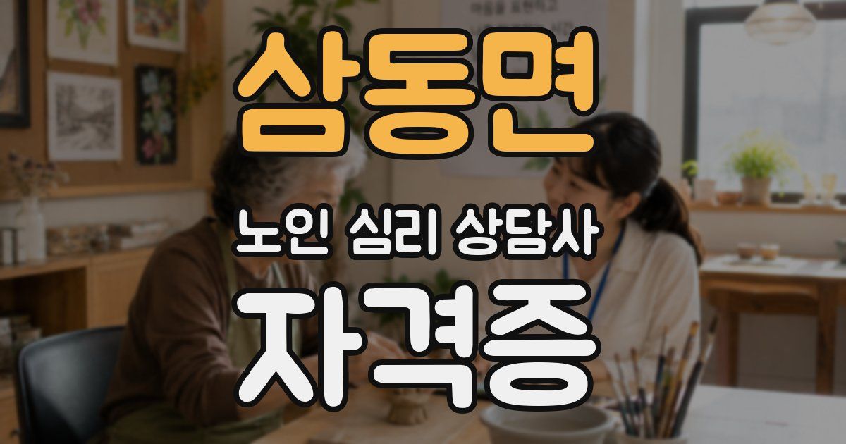 삼동면 노인 심리 상담사 자격증