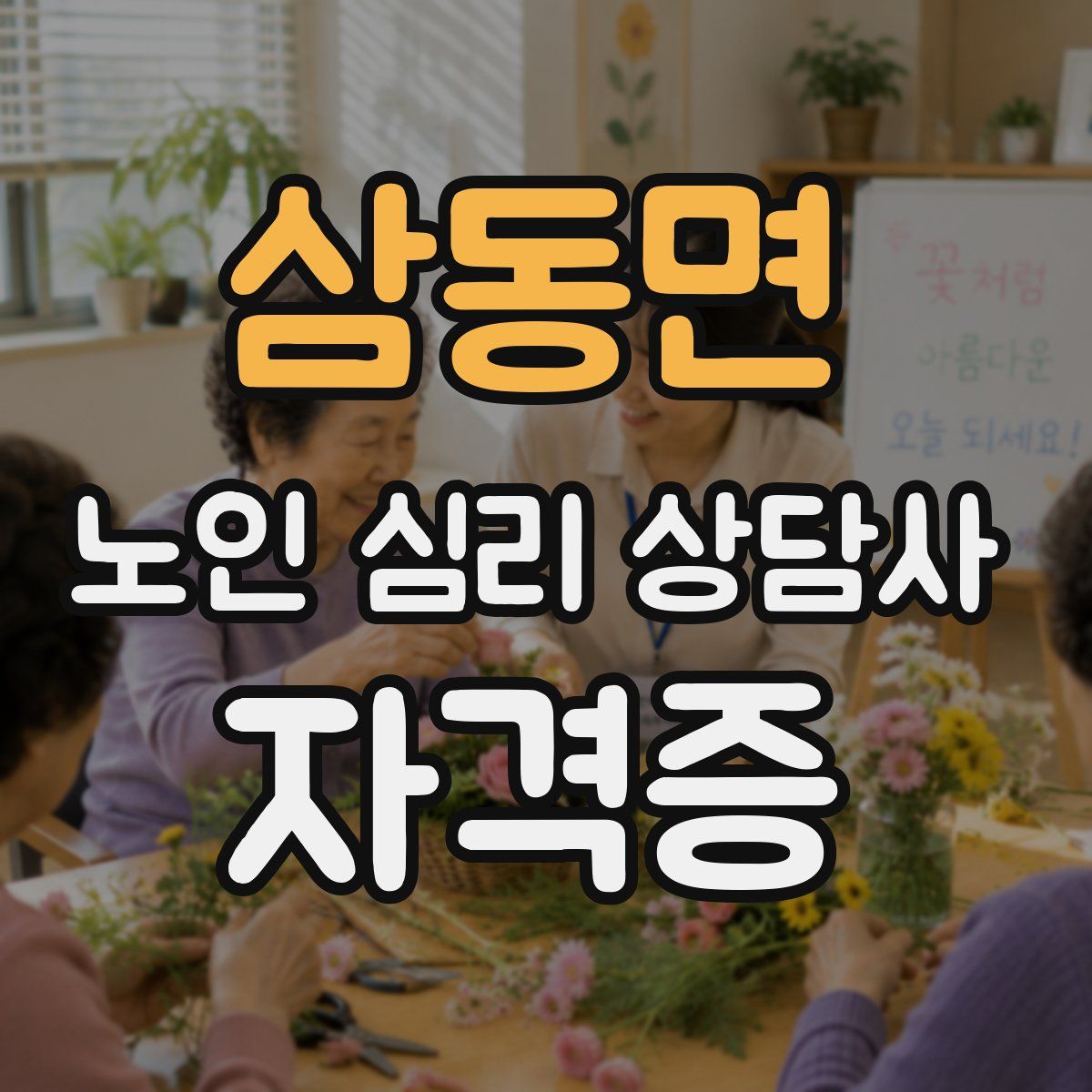 삼동면 노인 심리 상담사 자격증