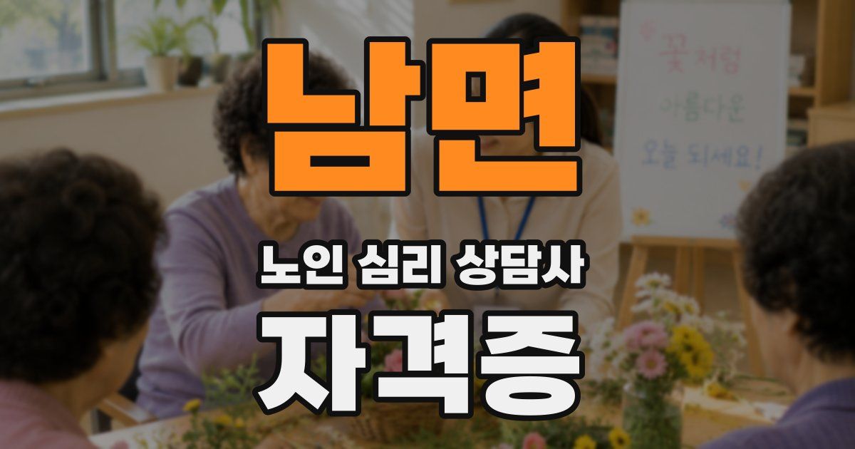 남면 노인 심리 상담사 자격증