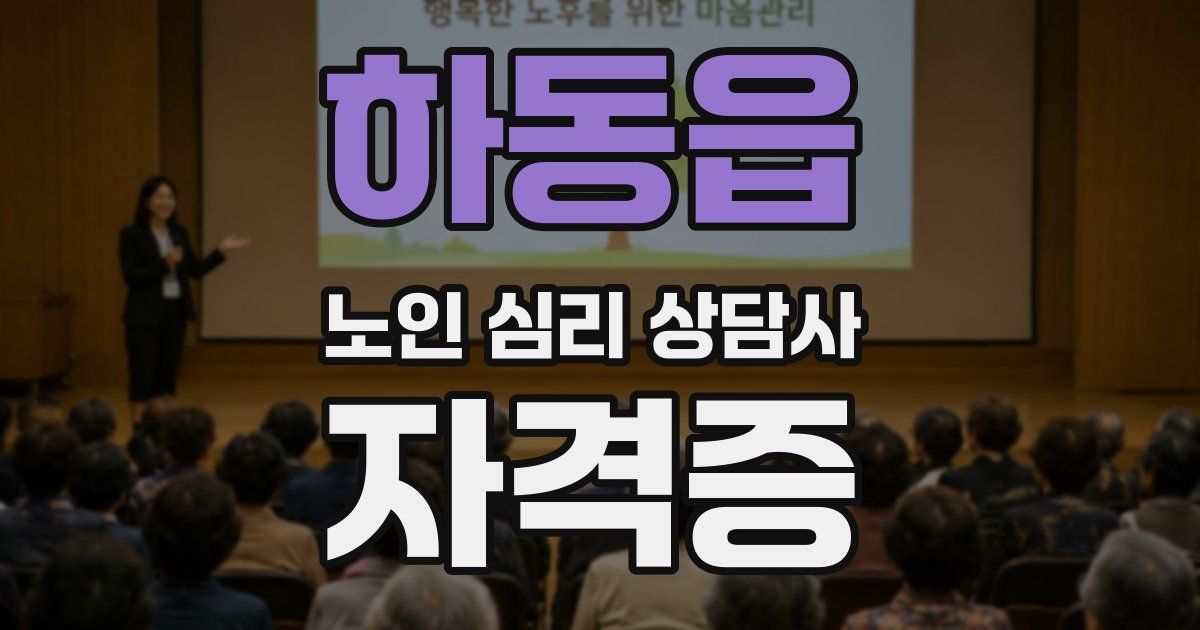 하동읍 노인 심리 상담사 자격증