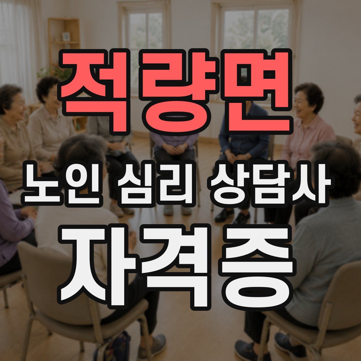 적량면 노인 심리 상담사 자격증