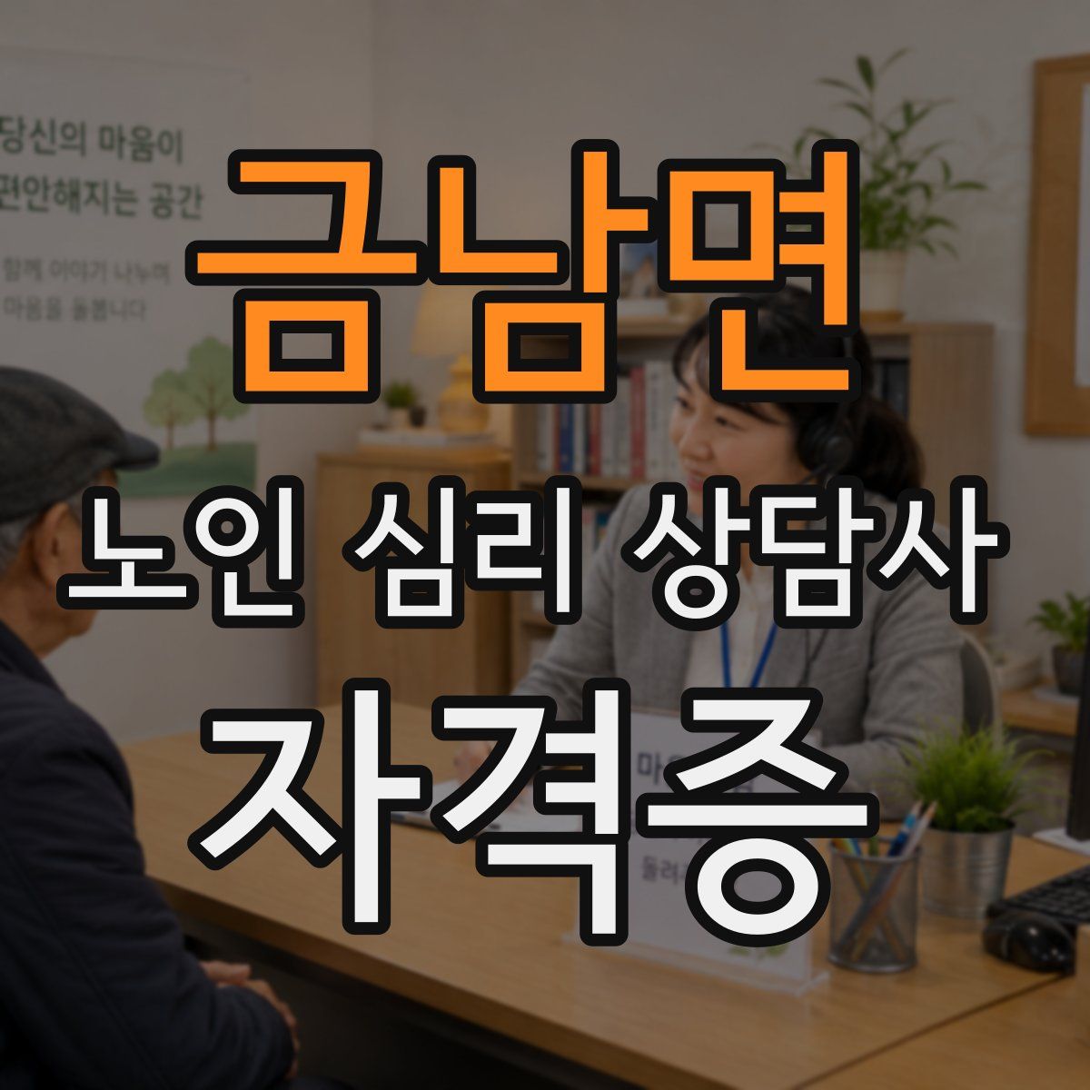 금남면 노인 심리 상담사 자격증