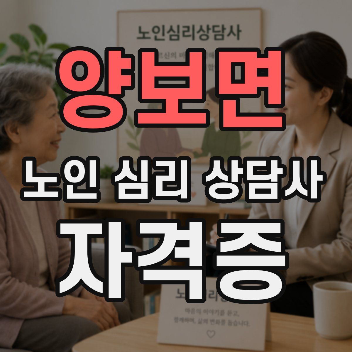 양보면 노인 심리 상담사 자격증