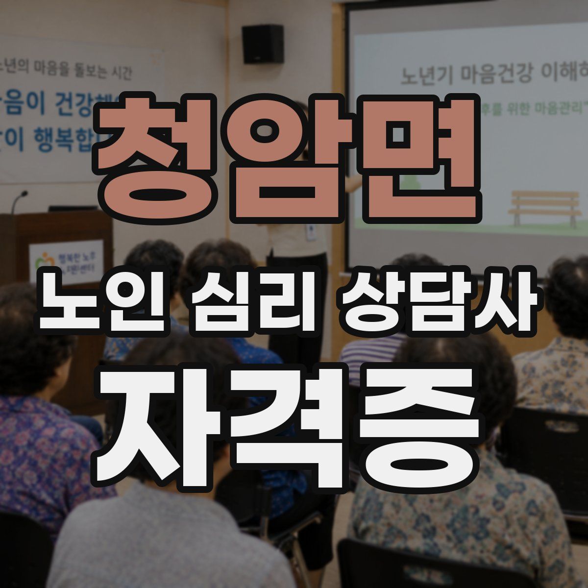청암면 노인 심리 상담사 자격증
