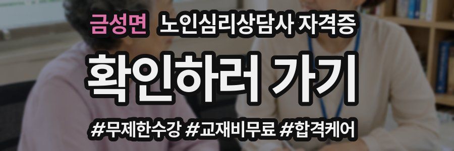 금성면 노인 심리 상담사 자격증