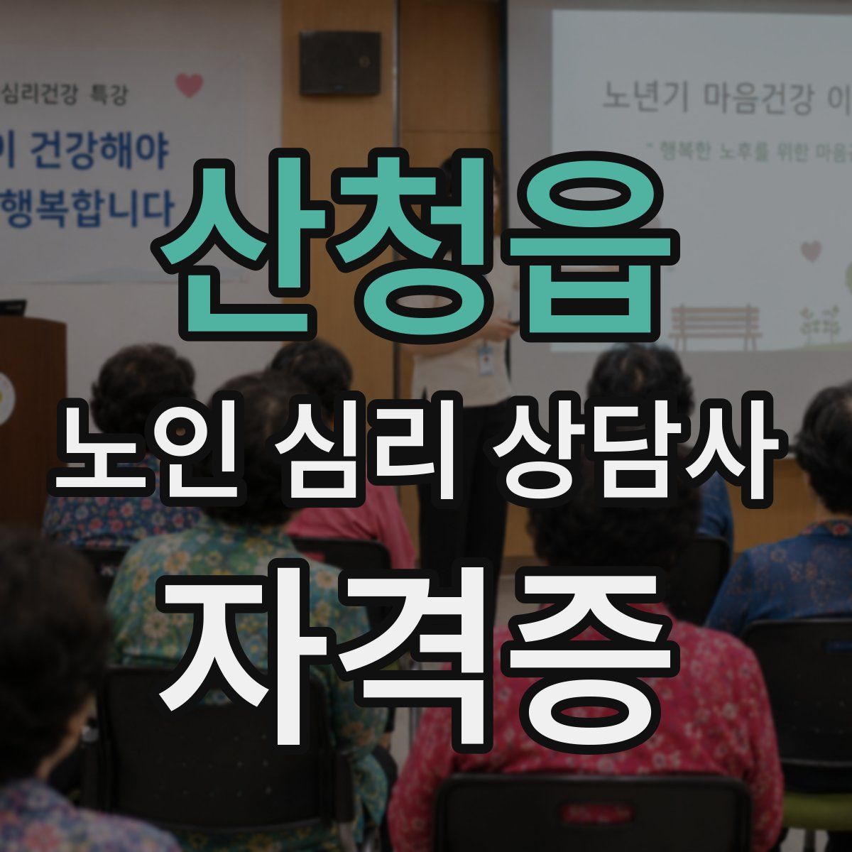 산청읍 노인 심리 상담사 자격증