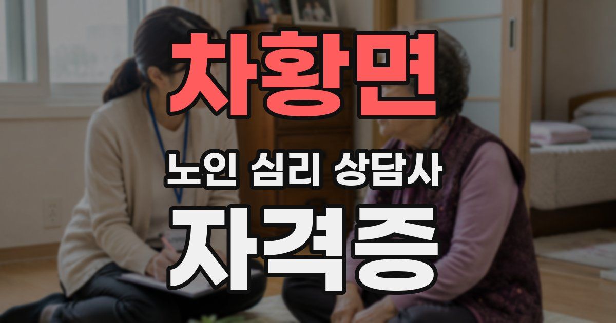 차황면 노인 심리 상담사 자격증