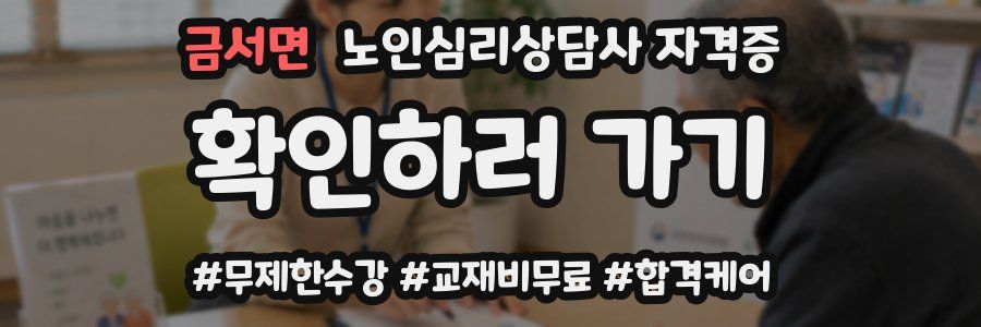금서면 노인 심리 상담사 자격증