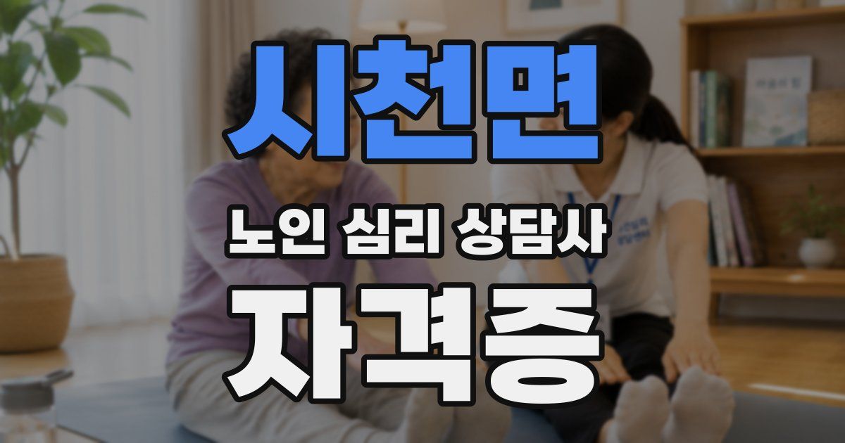 시천면 노인 심리 상담사 자격증
