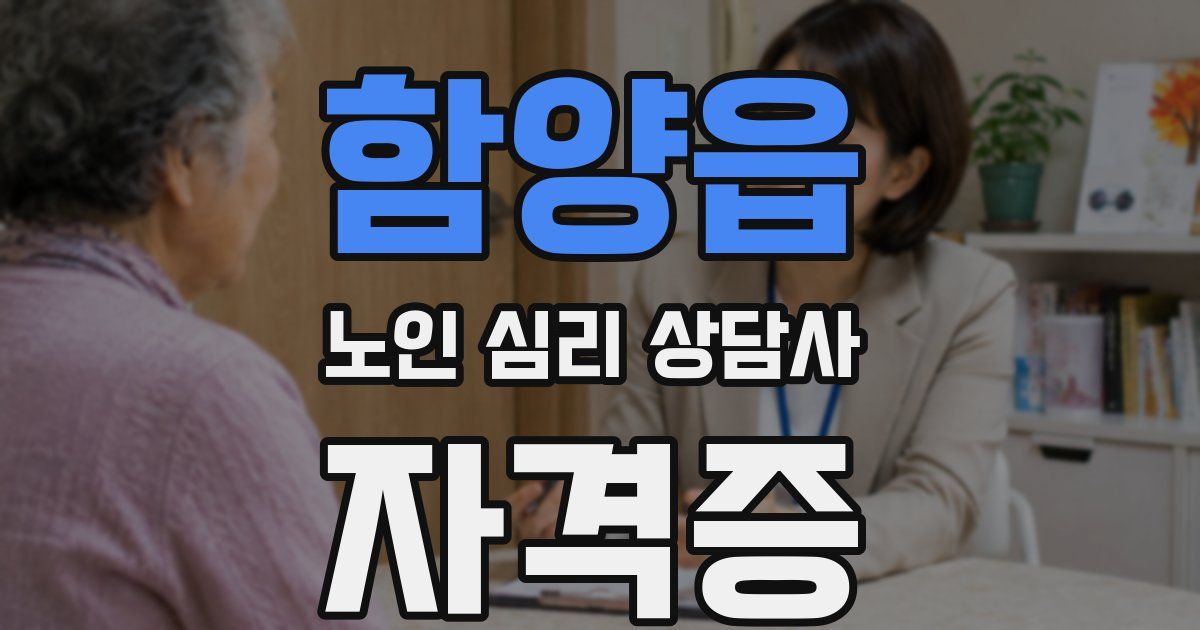 함양읍 노인 심리 상담사 자격증