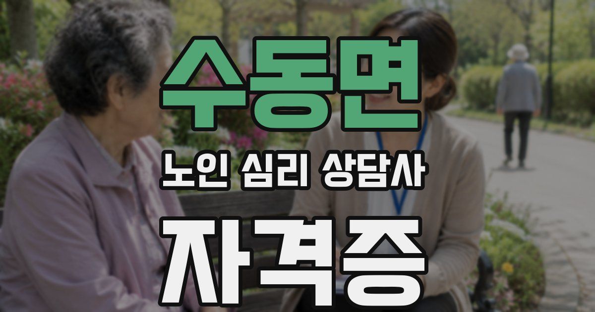 수동면 노인 심리 상담사 자격증