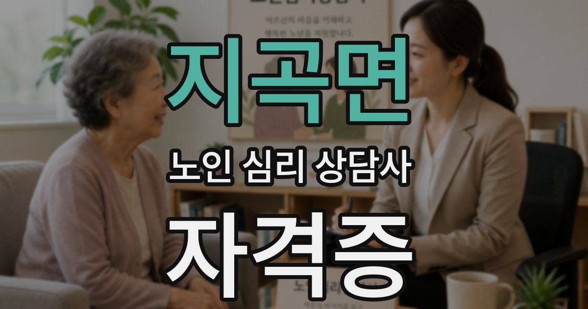 지곡면 노인 심리 상담사 자격증