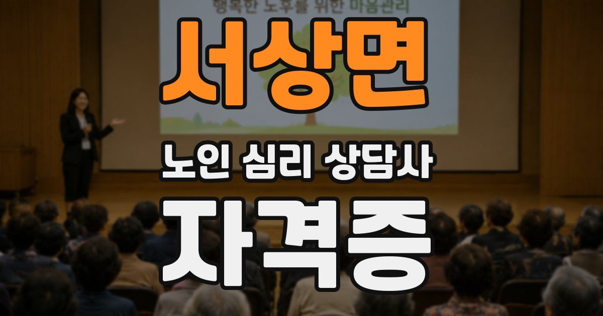 서상면 노인 심리 상담사 자격증