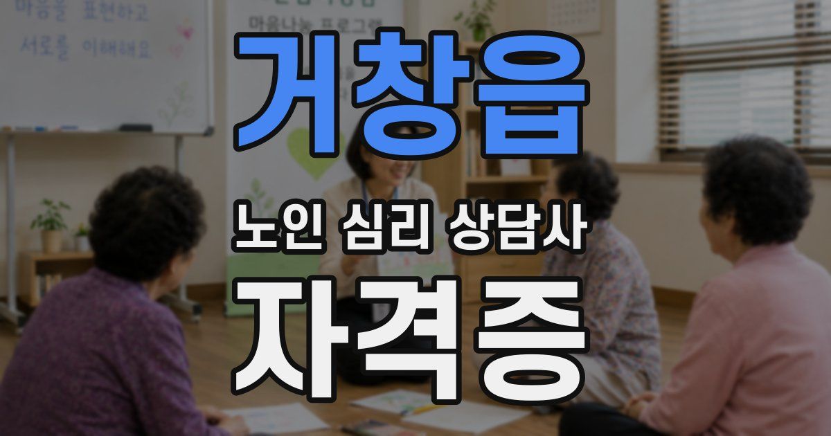 거창읍 노인 심리 상담사 자격증