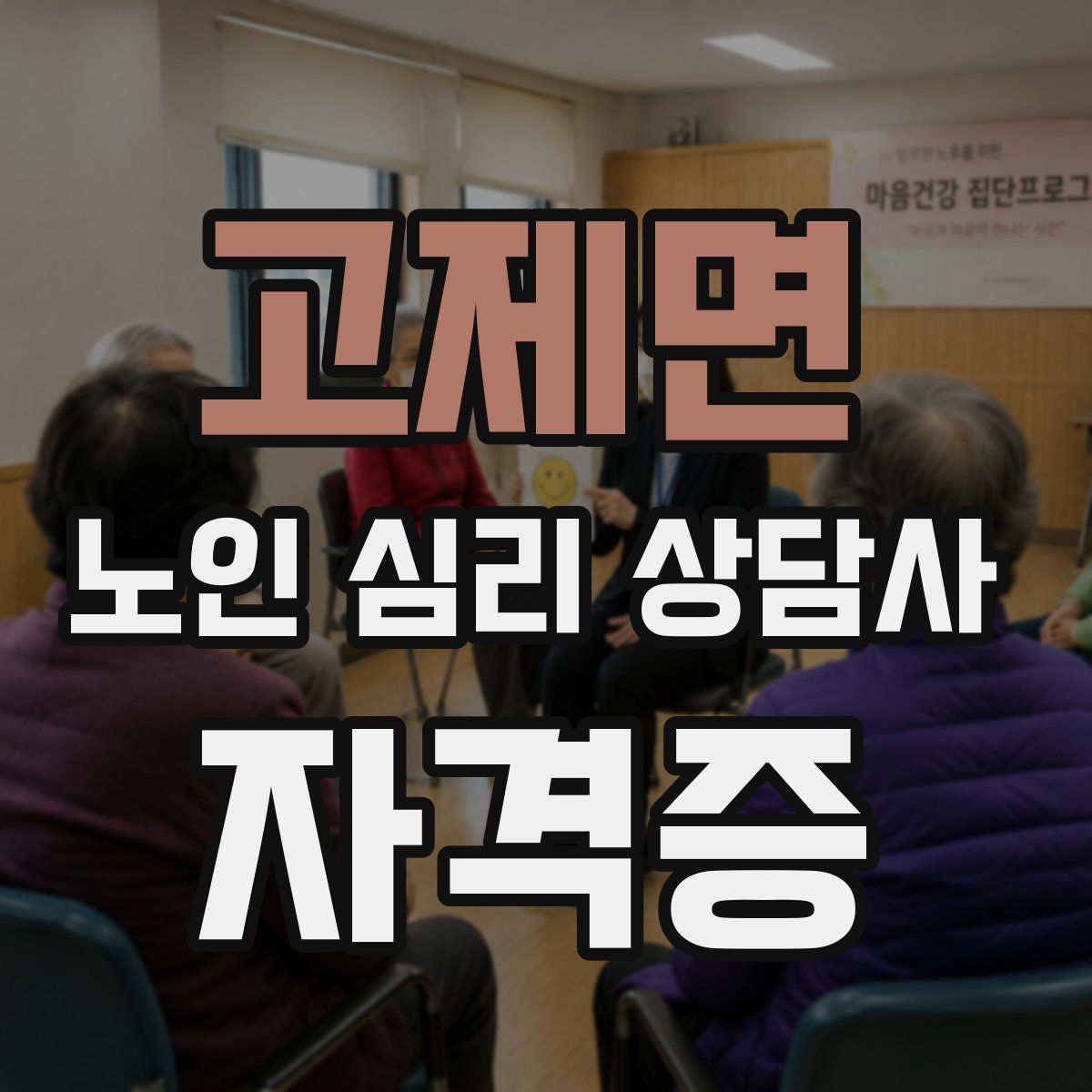 고제면 노인 심리 상담사 자격증