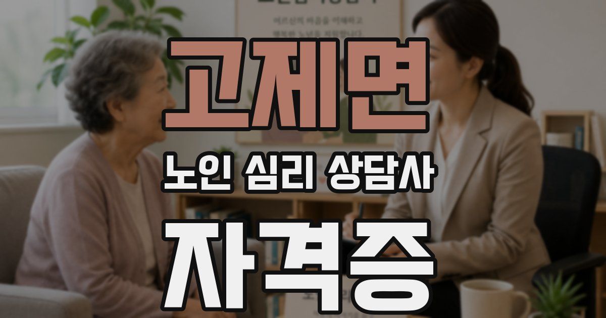 고제면 노인 심리 상담사 자격증