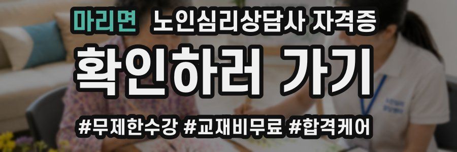 마리면 노인 심리 상담사 자격증
