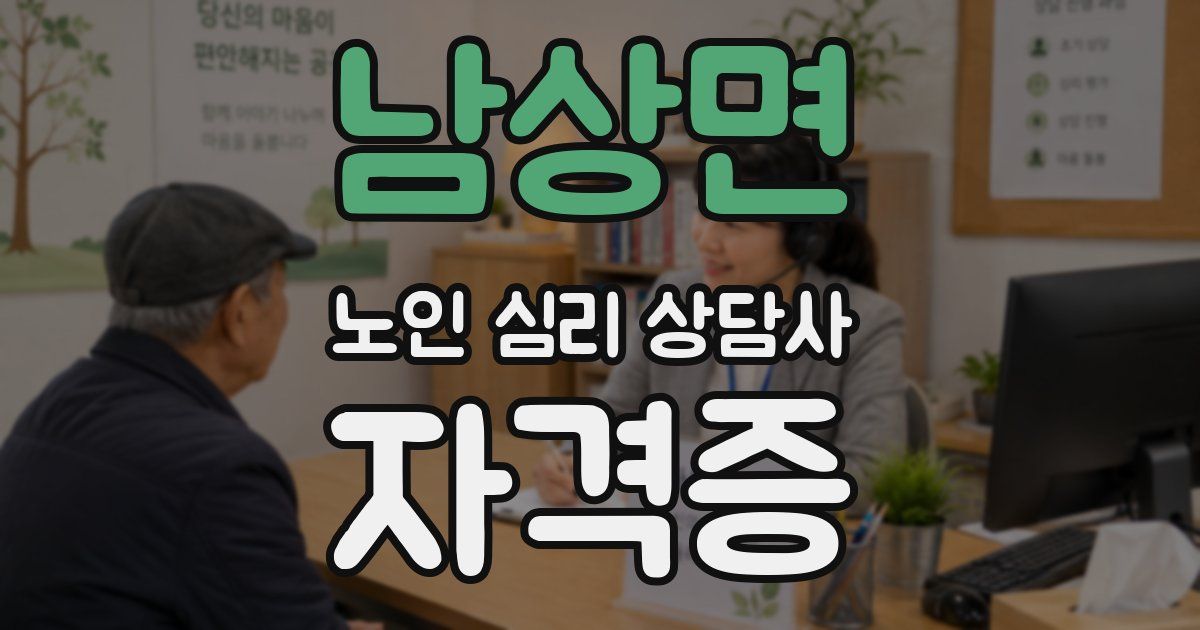 남상면 노인 심리 상담사 자격증
