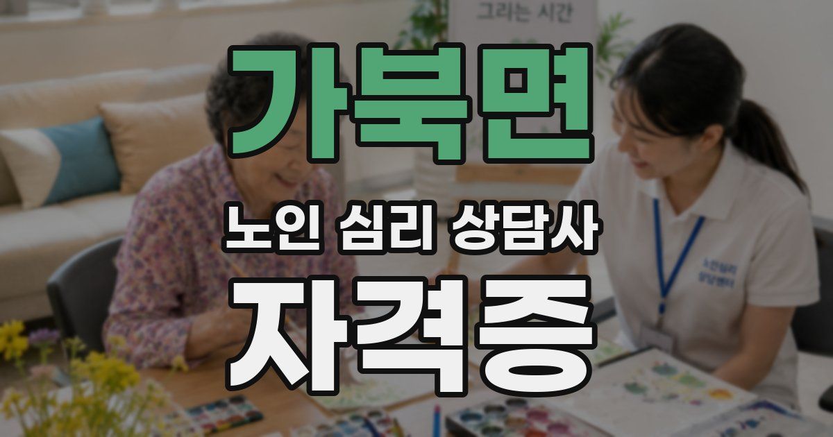 가북면 노인 심리 상담사 자격증